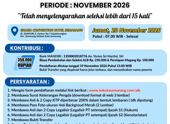 seleksi alb semarang november 2026